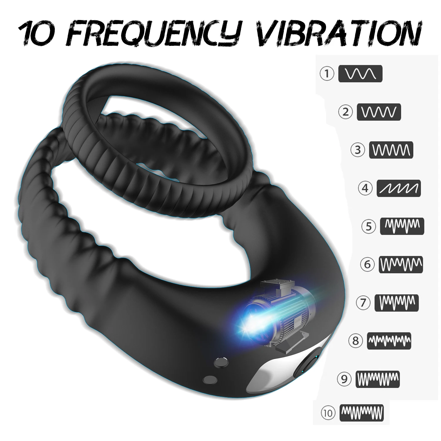 USB electric delay ejaculation dual penis extender lock cock ring vibrator for men