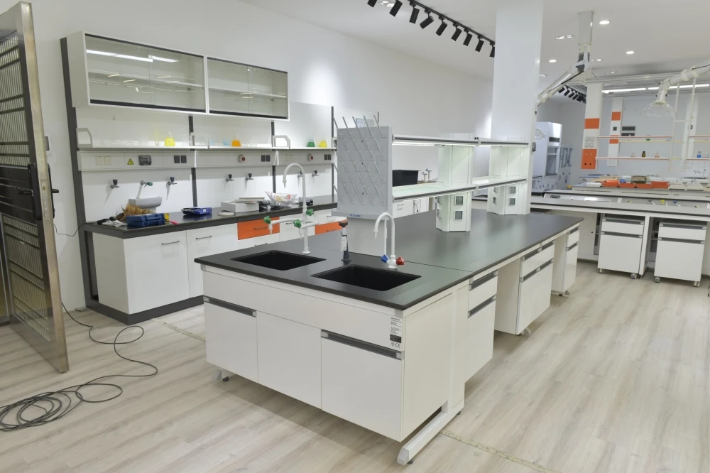 Free Design Medical Chemistry Laboratory Furniture Lab Tables with Steel Cabinet Lab Bench
