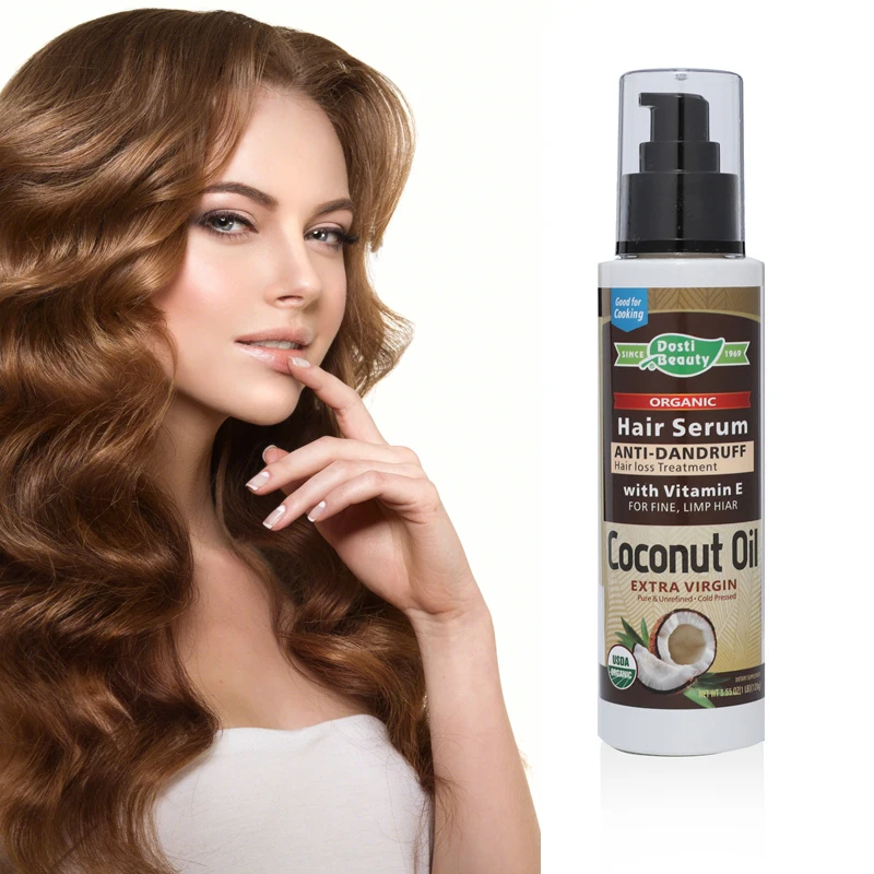 Wholesale Natural Ingredients Natural Coconut Oil Anti-Dandruff Hair Serum Vitamin E Hair Essential Oil