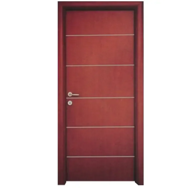 Best Selling House Room Interior MDF Door Flush Series Wood Veneer Wooden Door for Apartment