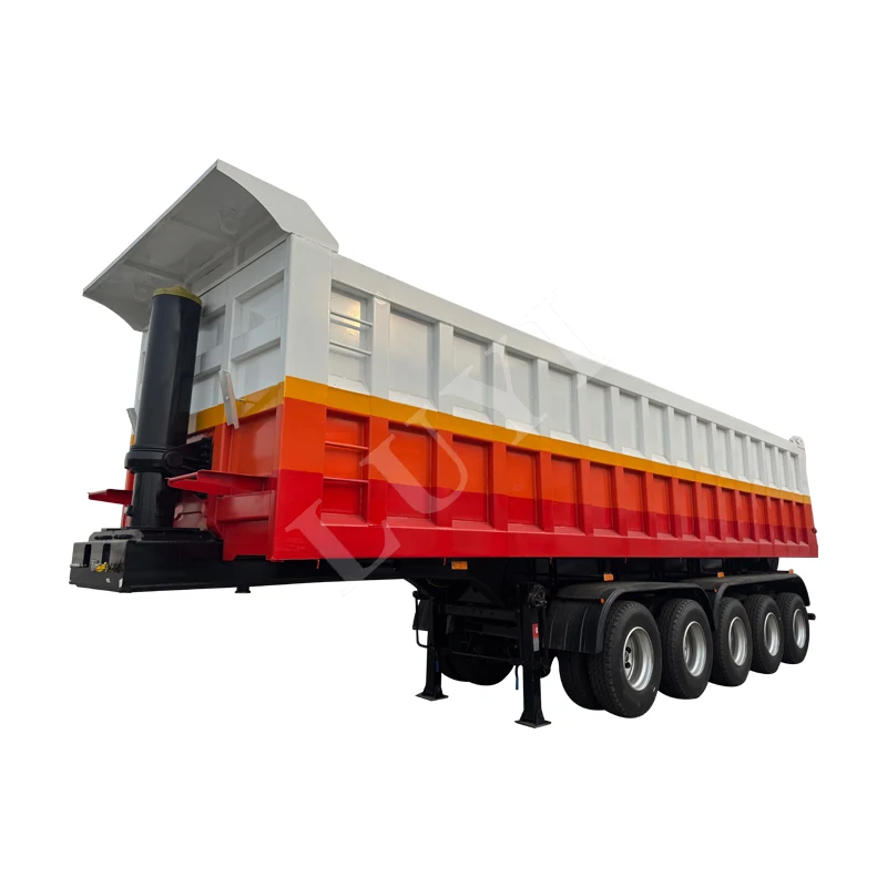 LUYI 5 Axle Dump Trailer Automatic Hydraulic Trailer Steel Suspension Carbon Steel Material Trailers for Truck