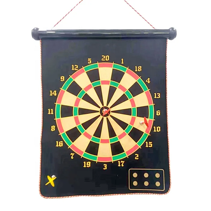 Dawn Star Indoor Outdoor Portable Double Sides Magnetic Dart Board Game Set with 6 Darts