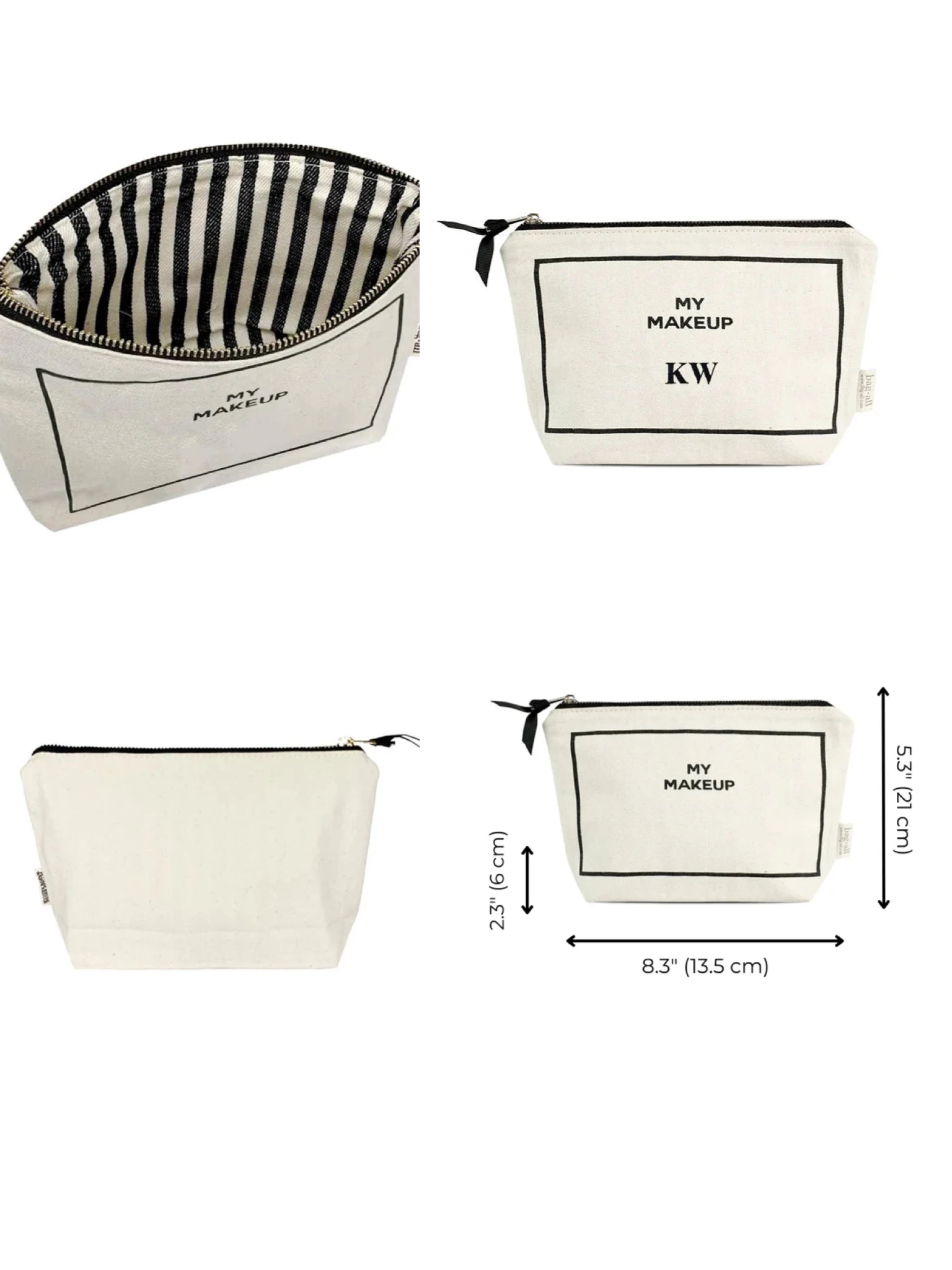 Ginzeal Cosmetic Bag Gifts Custom Logo Printed Zipper Makeup Bag Luxury Cotton Small Canvas Coin Pouch Travel Cosmetic Bag