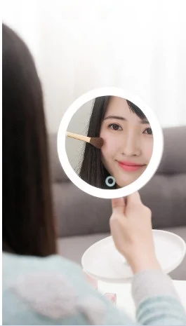 Hot sale round shape design makeup vanity set mirrored high quality home bedroom white beauty table LED touch makeup mirror