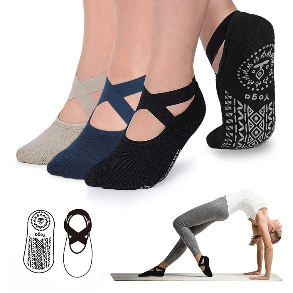 Women Yoga Grips Anti-slip Socks Pilates Socks Ideal For Pilates Yoga