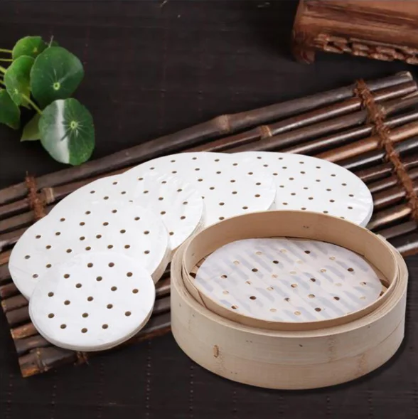 Steamer Paper Does not Stick to Household Round Disposable Food Grade Oil Paper Pad