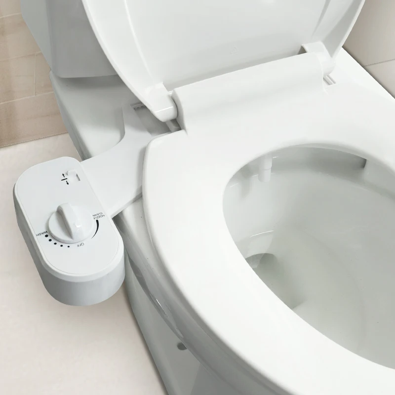 Ultra Slim Cold Water Bidet Toilet Attachment Adjustable Angel Single Nozzle Self-Cleaning Bide Non Electric Toilet Bidets