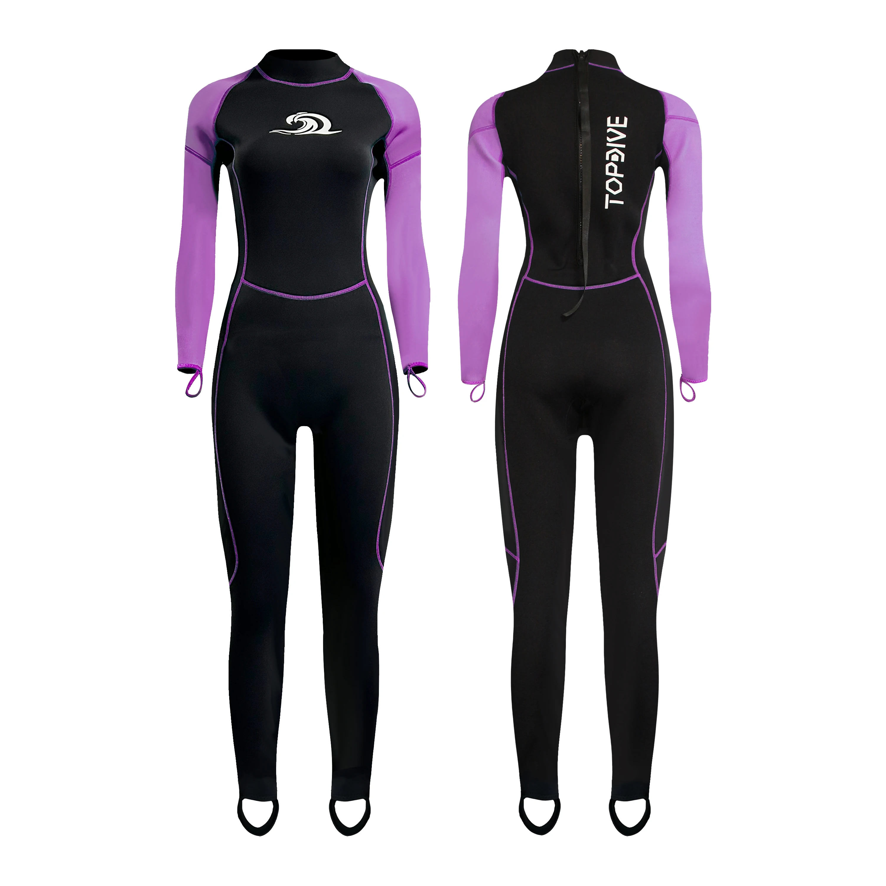 2mm Women Neoprene Surfing Wet Suits Unisex Black Long Sleeve Surf Diving Wetsuit