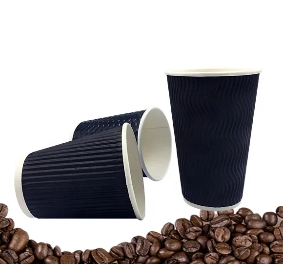 
Disposable Degradable Designs Corrugated Custom Logo Paper Cups for Coffee 