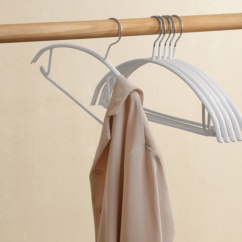 PVC Hanger Household clothes hanging, no trace, anti slip shoulder angle Metal Hanger