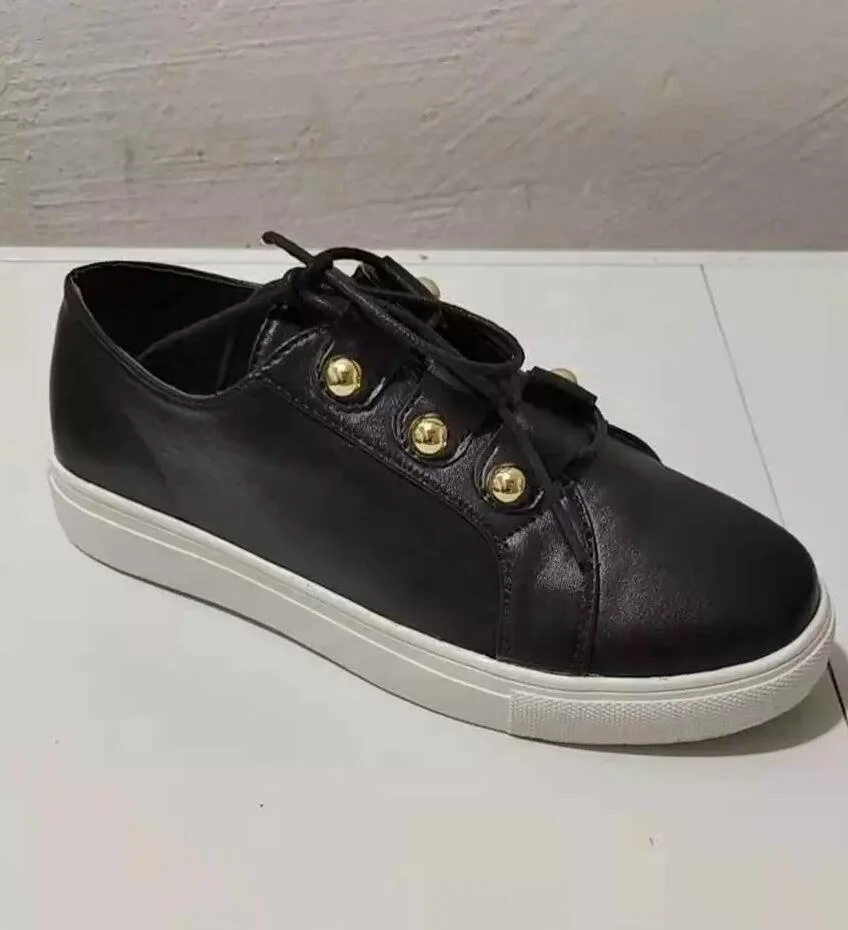 Wholesale Lace up Slip on Women Tennis Sneakers Ladies Thick Sole Casual Shoes Solid Color Flats walking style shoes