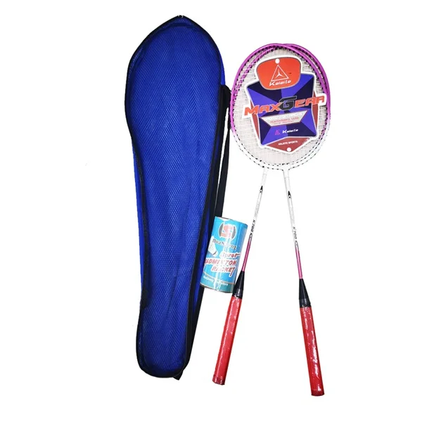Cheap price Aluminum rackets badminton racket set with 2 rackets in a PVC bag for beginner