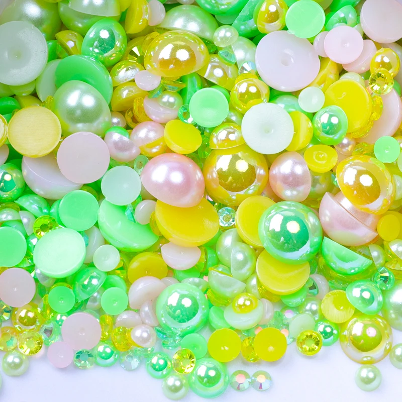 Juli Wholesale 2mm 4mm 6mm 8mm 10mm 12mm Beige AB Color Flatback Pearl Beads Half Round Pearl For Dress
