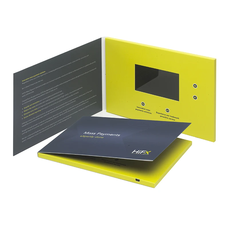  2019 ЖК-экран tft видеопоздравительная открытка рекламная ЖК-видеоброшюра autodyne визитная ЖК-карта
