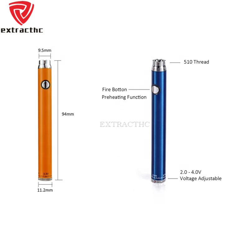 
Custom logo twist battery Private Label Rechargeable 510 vaporizer Battery CBD Vape Pen 