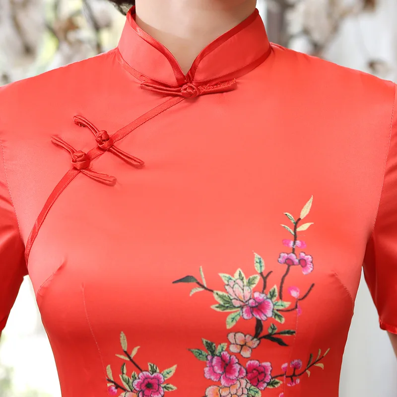 Wholesale Ad7 Improved Cheongsam Vietnam Aodai Skirt Long Dress Women Slim Retro Chinese Style