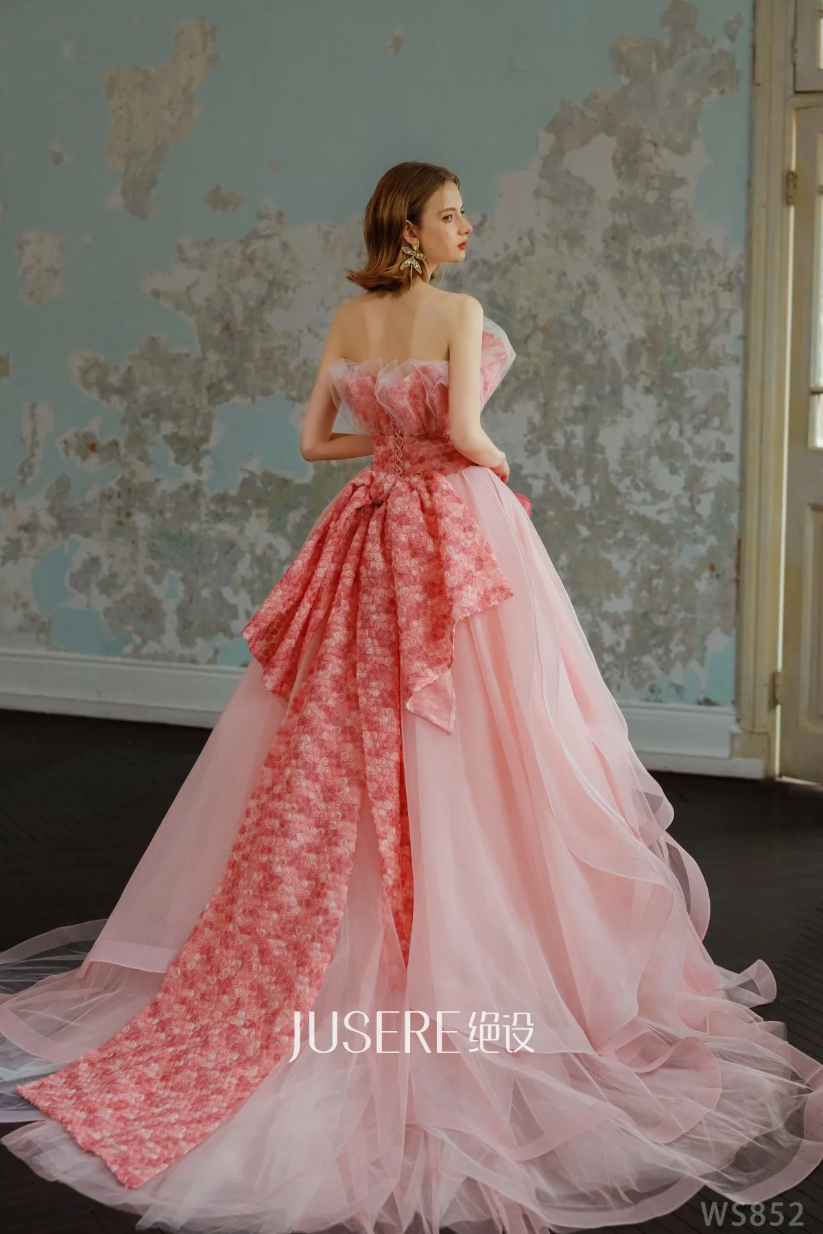 new collection unique strapless princess handmade 3D flower floral ball gown quinceanera Vestido festivo wedding dress Robes de