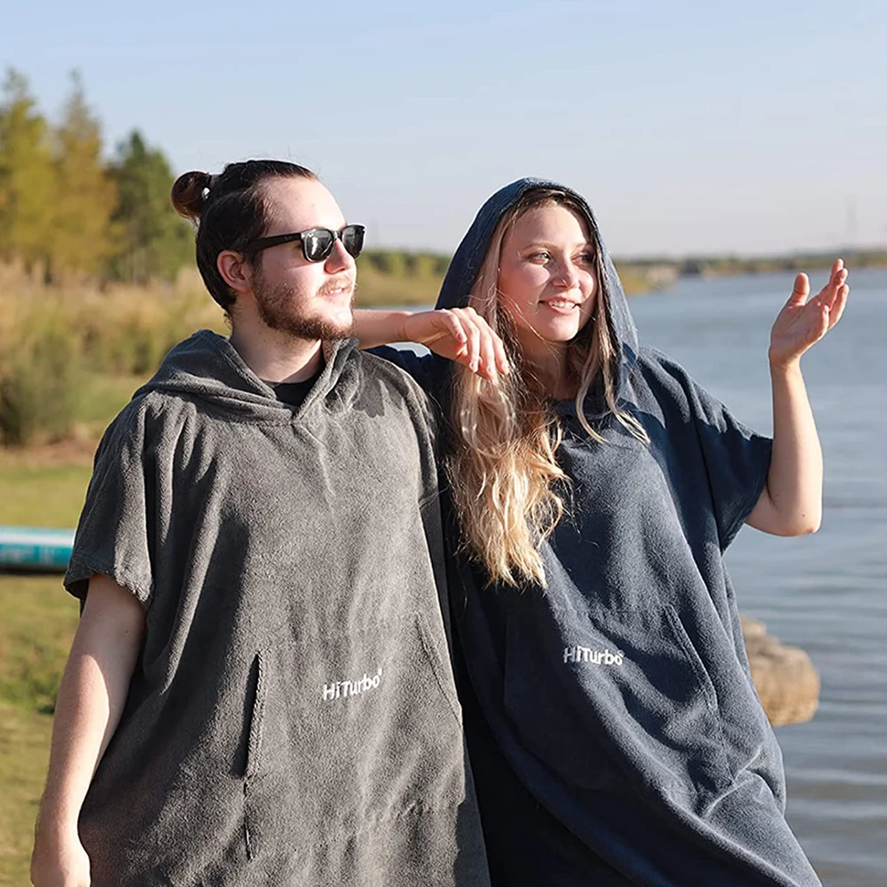 Wuxi Ivy Textile Custom logo sharks solid waffle cotton beach hooded towel ponchos for kids