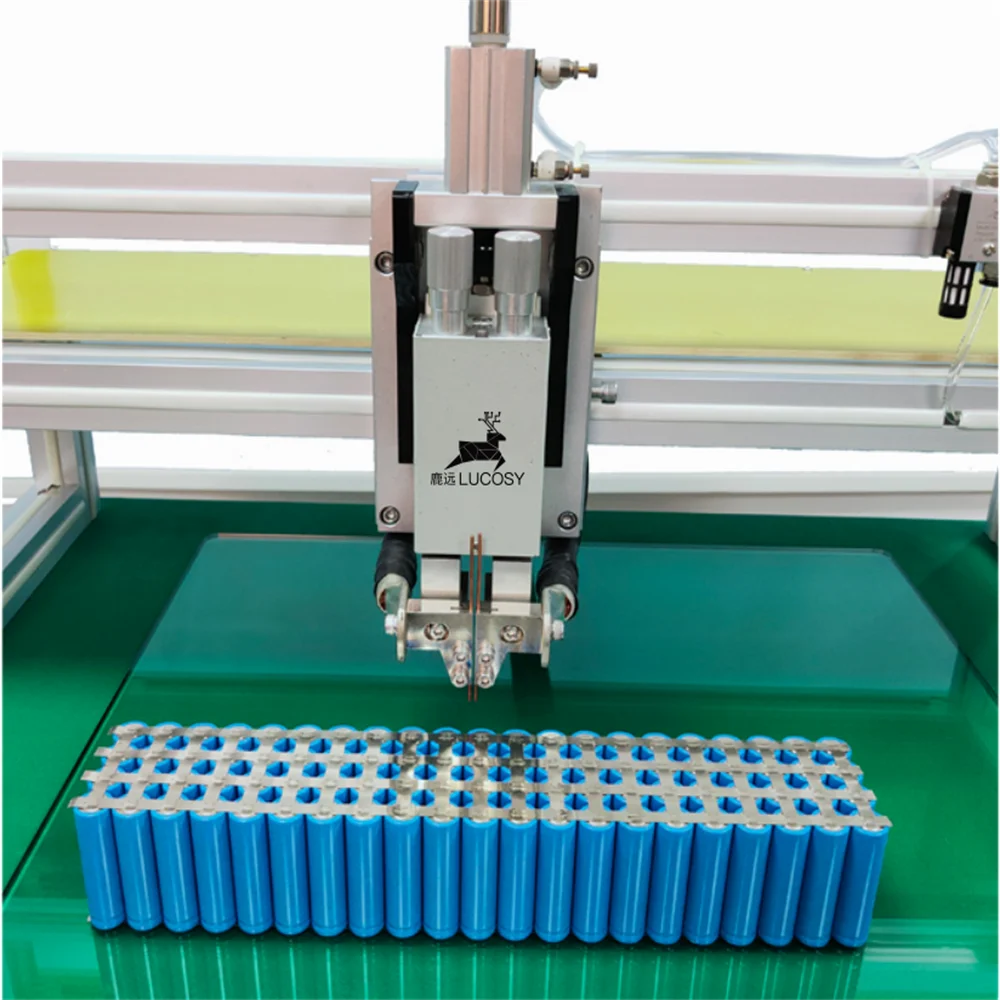 6000A Gantry Type Manual Pneumatic Cylindrical Battery Welder Equipment DC Tab Spot Welding