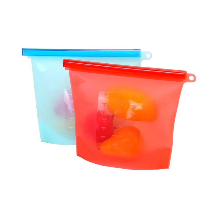 High quality wholesale reusable storage sealed food bags Silicone leak proof vacuum bags