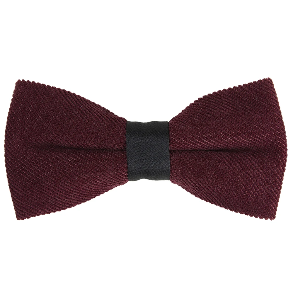 Custom Gift Box Packinig New Bowtie Collection Creative Handmade Burgundy Wine Bowtie Tone On Tone Novel Bow Tie
