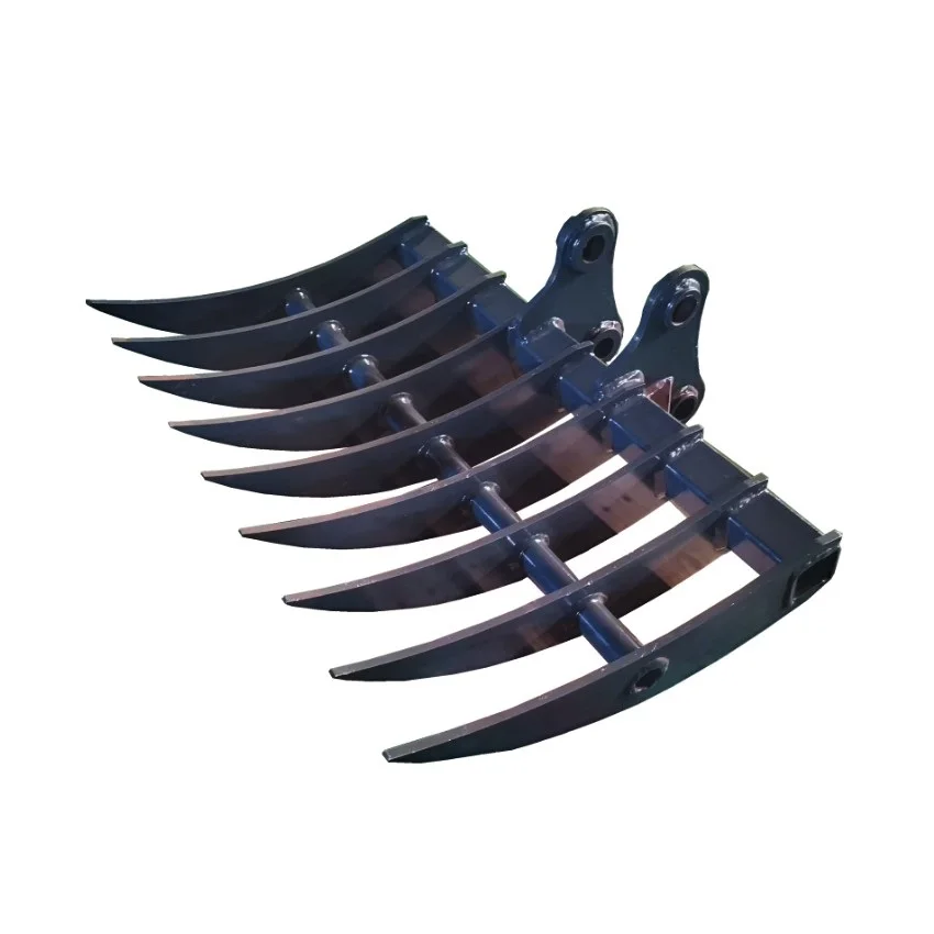 Mini Excavator Rake Attachments Teeth Number Customized Root Rake