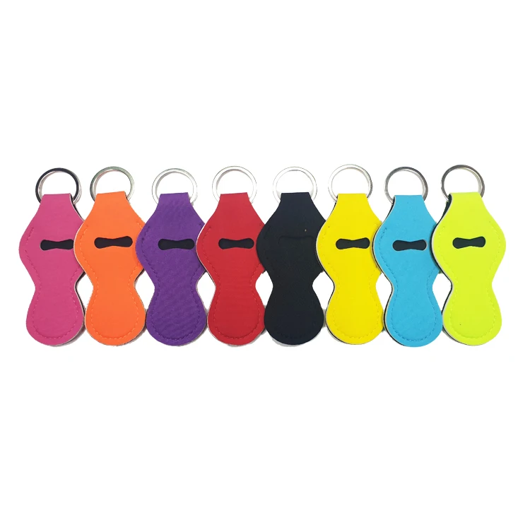 Wholesale Hot Selling Blank Neoprene Chapstick Holder Keychain