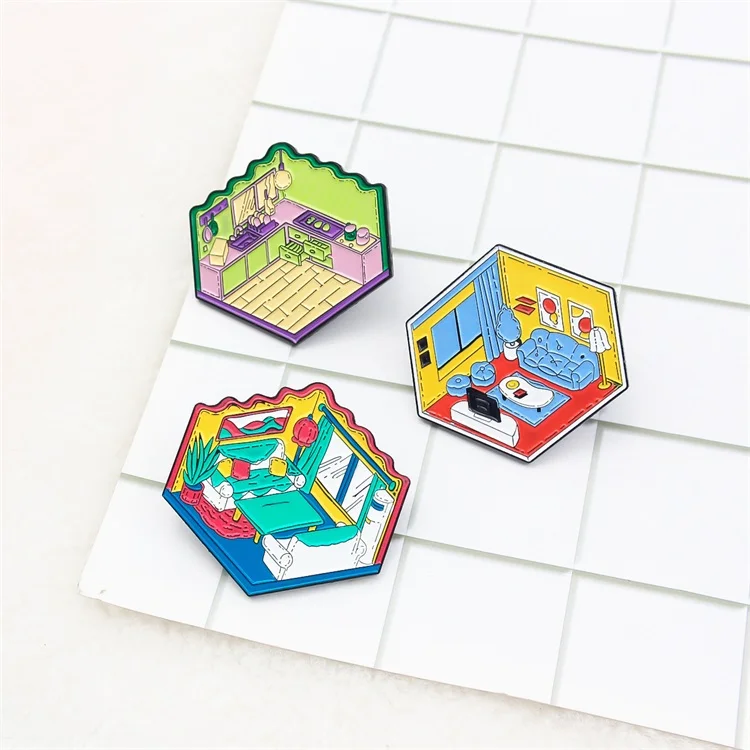 Enamel pins custom brooches women jewelry kitchen living room bathroom funny knit sweater manufacture hoodie hard hat badge pin