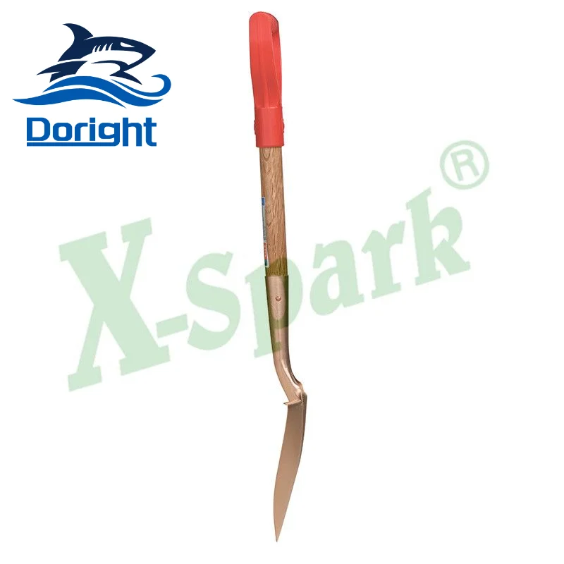 Non Sparking Long Wood Handle Industrial Heavy Duty Round Shovel Square Spade Brass Shovel