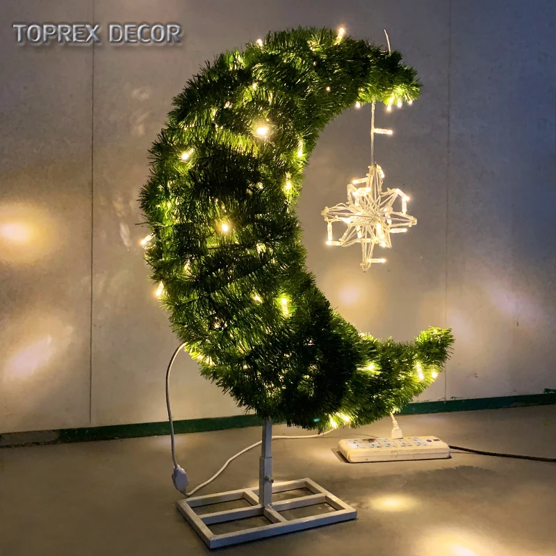 3d домашний декор для торгового центра, праздничное украшение, луна Рамадан с подсветкой