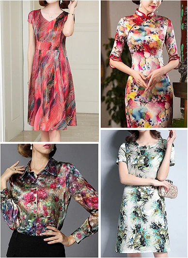 digital printing of 100 silk fabric double sided silk satin fabric scarf silk fabric