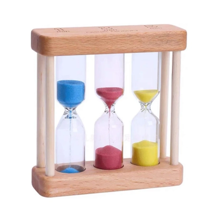 Mini Frame-Shape Sand Timer Hourglass Natural Wooden Hourglass for Home Decor