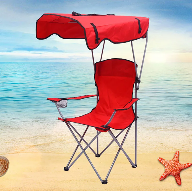 Портативный пляжный стул, Регулируемый складной стул для кемпинга с навесом (1600292882730)
