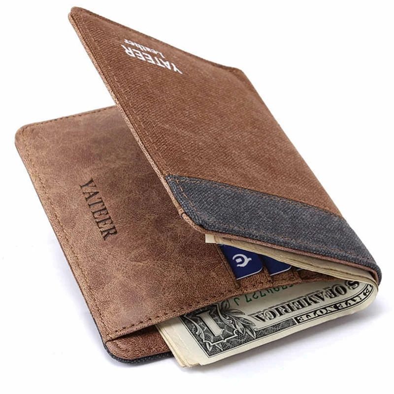 
Designer luxury brand Canvas mens wallets Solid two color YATEER wallet 123QB male ultra thin high quality purses Money Bag 