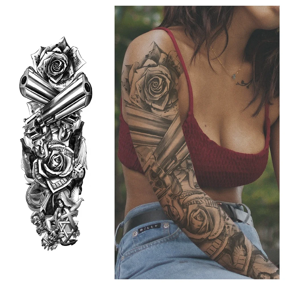 Critical tattoo full arm temporary tattoo stickers  custom waterproof fake tattoos stickers