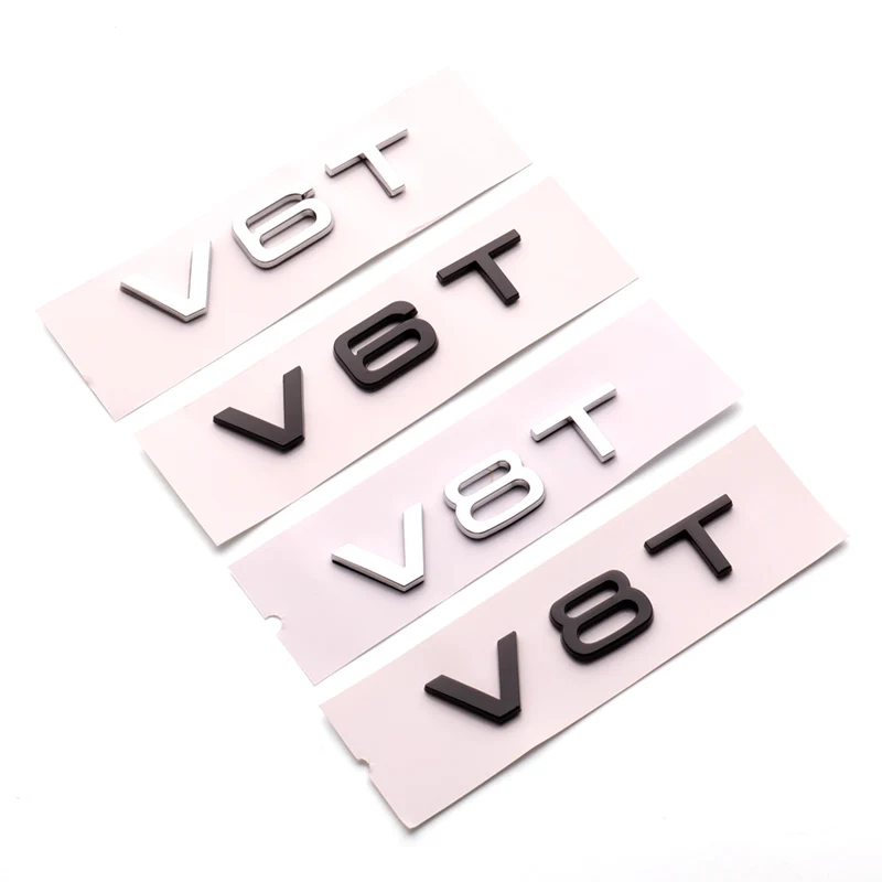 car stickers abs plastic Auto V8T V6T emblem fender trunk truck decal decoration for audi a3 a4 a5 a6 8p q7 q5 b8 r8 accessories