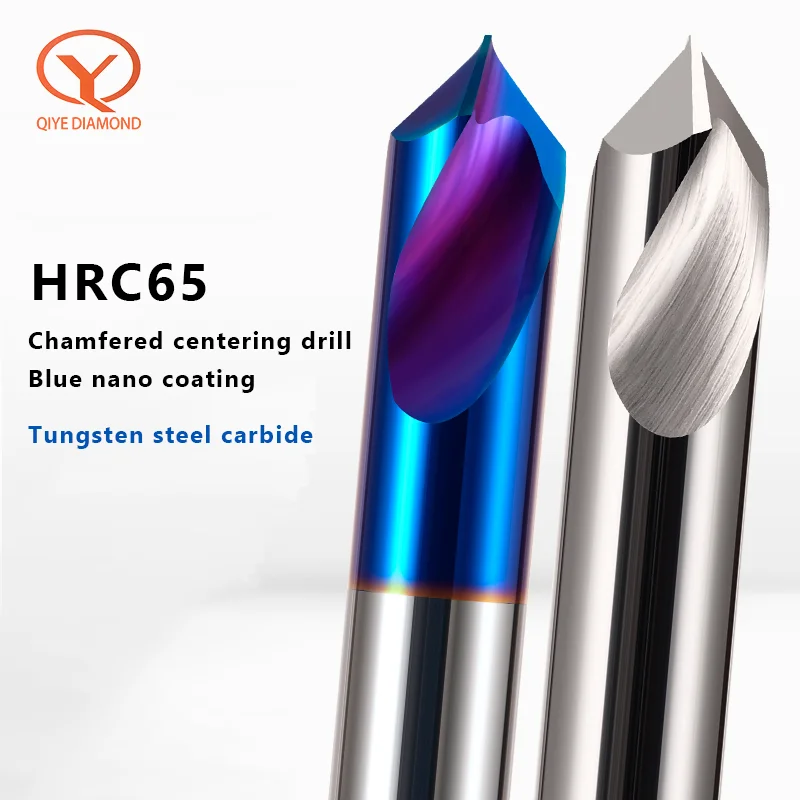 Qiye CNC HRC65 Solid 90 Degree Carbide Centre Drills Center Drill Bit