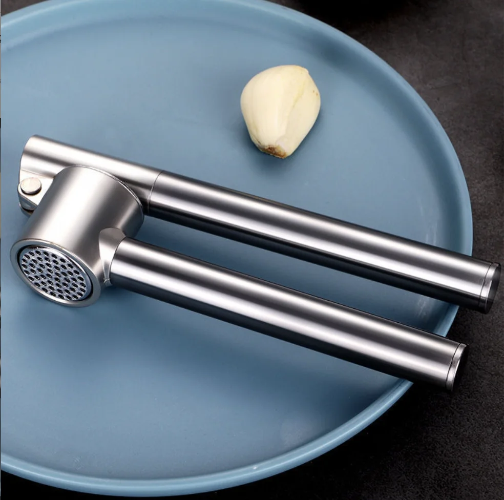 304 Stainless Steel Garlic Press Mincer Garlic Crusher Peeler Set Detachable Heavy-duty Rust Proof Garlic Mince