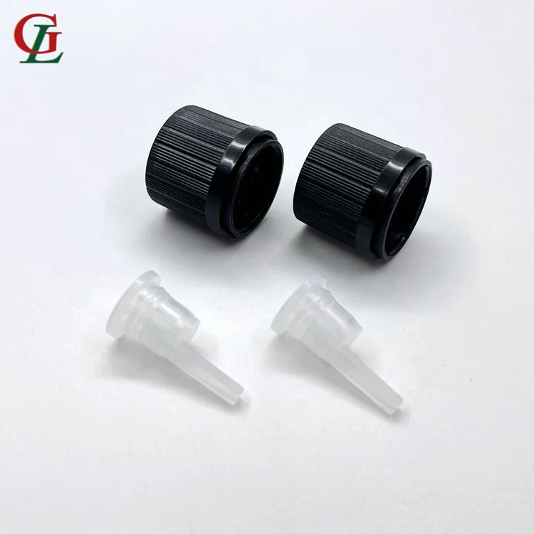 18mm dropper cap series, DIN 18 Plastic Tamper Evident Screw Cap with Orifice Reducer,  essential oil  CRC cap for essential oil
