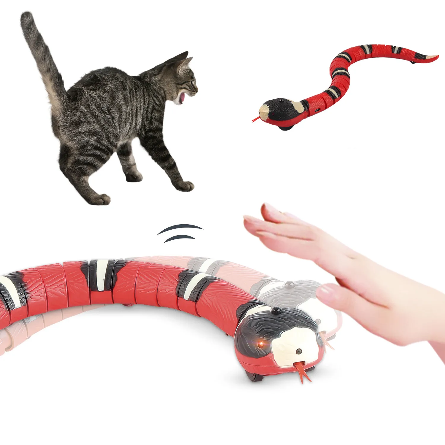Pet Smart Sensing Snake Toy Automatic Electronic Snake Cat Interactive Toys