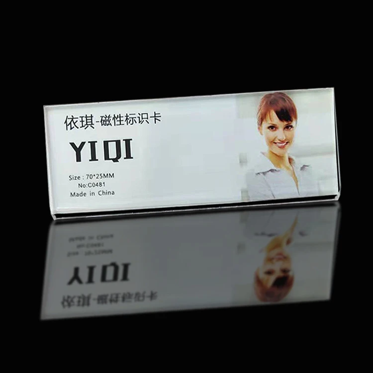 Wholesale Personalised Pvc Hard Plastic Nametag Badges Custom Printed Company Design Brand Logo Pvc Name Tag Badge