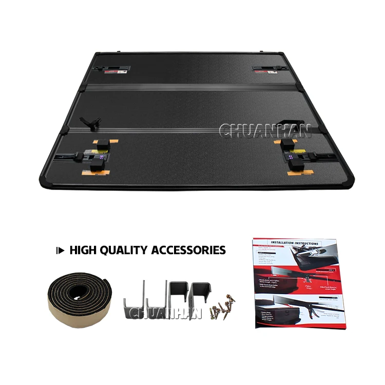 pickup tri-fold hard folding truck bed aluminum ranger tonneau cover for fordranger t6 t7