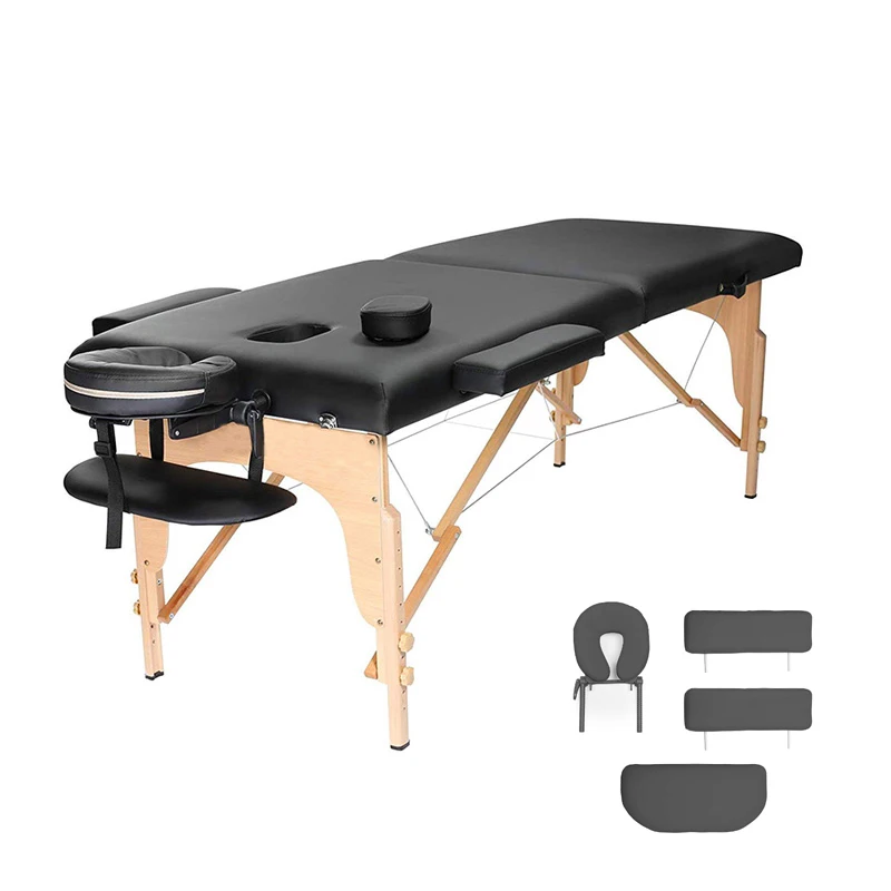 Регулируемый 2 раздела мягкие система отопления переносная клумба уход за кожей лица салон фиксированный деревянный массажный стол складной с дыра