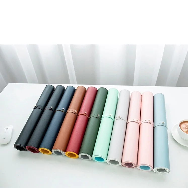 mouse mat used for laptop keyboard PU waterproof leather desktop pad custom