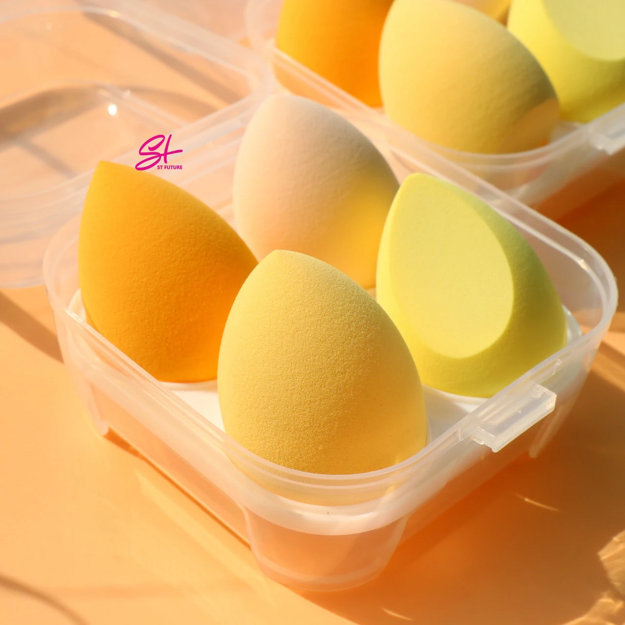 Colorful Face Sponge Sets Egg Facial Sponge Beauty Facial Blenders Puff Foundation Makeup Sponge With Case