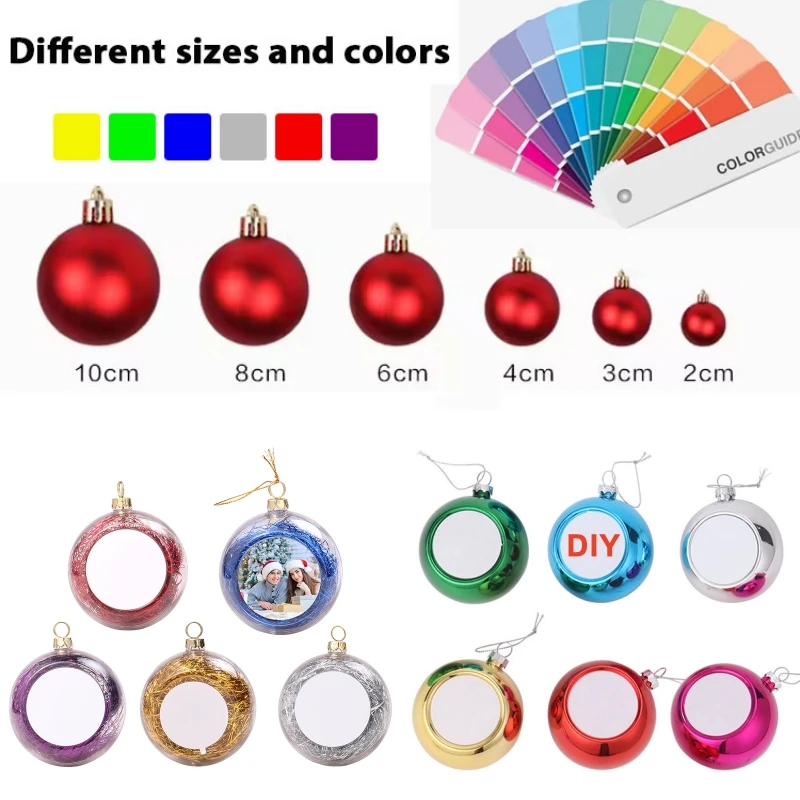 Wholesale Custom Personalized Plastic Christmas Decorations Ball Sublimation Blank Christmas Tree Ornaments Balls