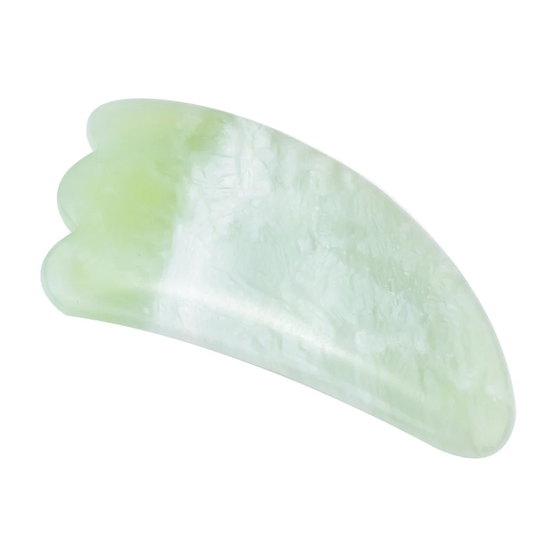 
2020 Best Seller Custom Logo Natural Green Jade Massage Skin Gua Sha High Quality Real Xiuyan Jade Guasha 