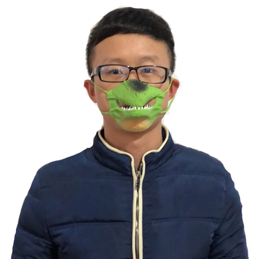 Halloween Party Soft TPR Colorful Dinosaur Mask Mouth Masked Toys For Kids