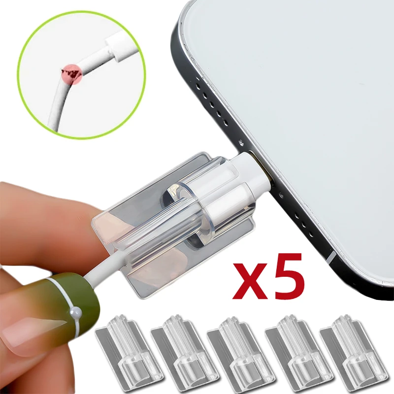 Transparent Cable Protector Cover Sleeve For Apple Cable iPhone 13 12 11Pro Max XR XS 8 7 6 Plus Charger Cord Protector Clip