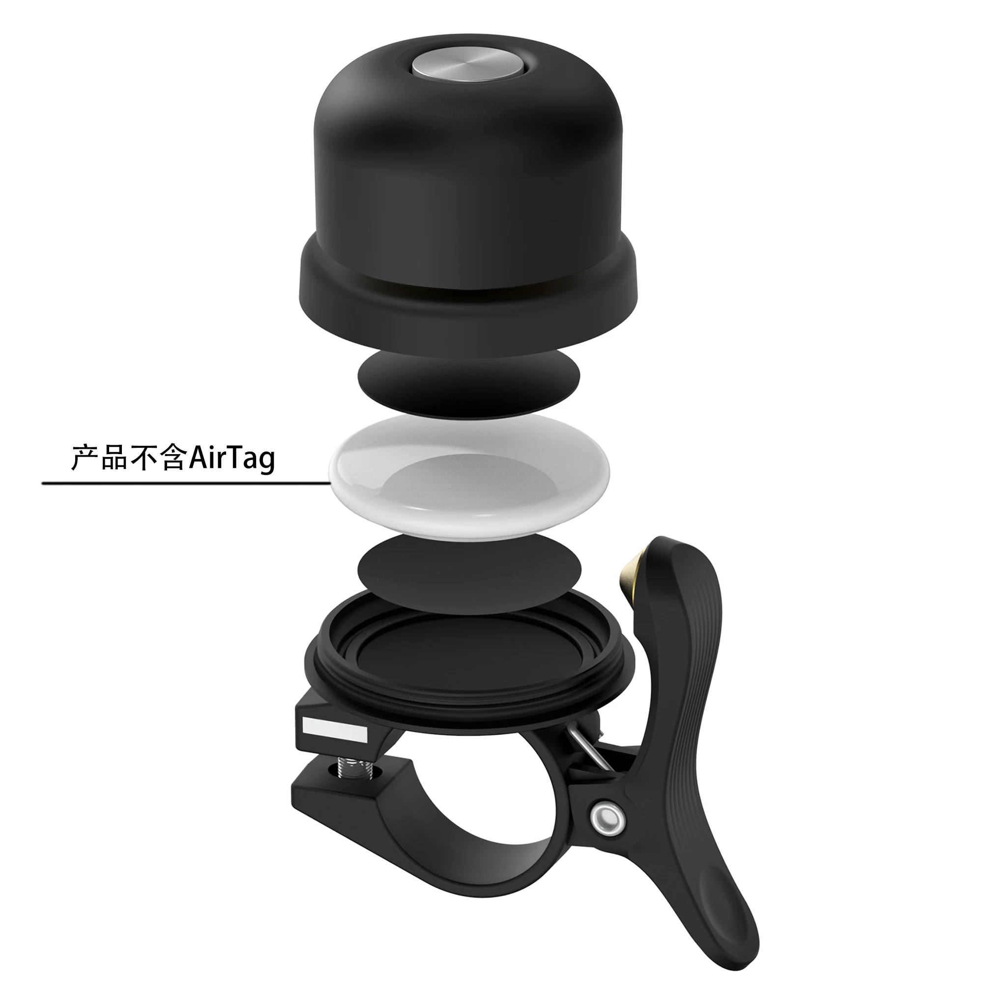 Classic Bike Bell Bicycle Atore AirTag Reflective Round Bell Ring Cover Bicicleta Waterproof AirTag Holder Bike Mount Ring Bell